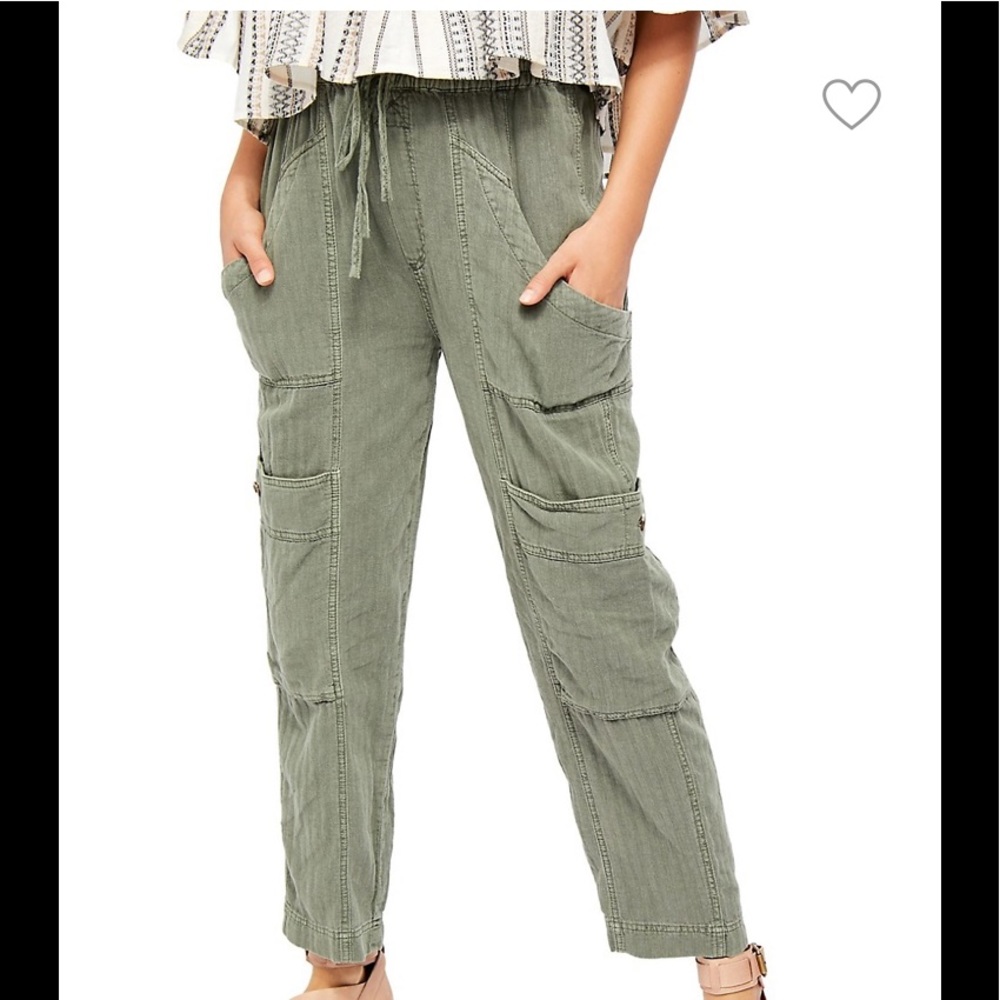 COPY - Free People  Slouchy-Fit Linen-Blend Utility Pants